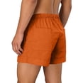 thumbnail image 6 of Eryao Men's Lightweight Linen Shorts Casual Elastic Waist Drawstring Shorts Summer Beach Vacation Athletic Shorts with Pockets,Orange,M, 6 of 7