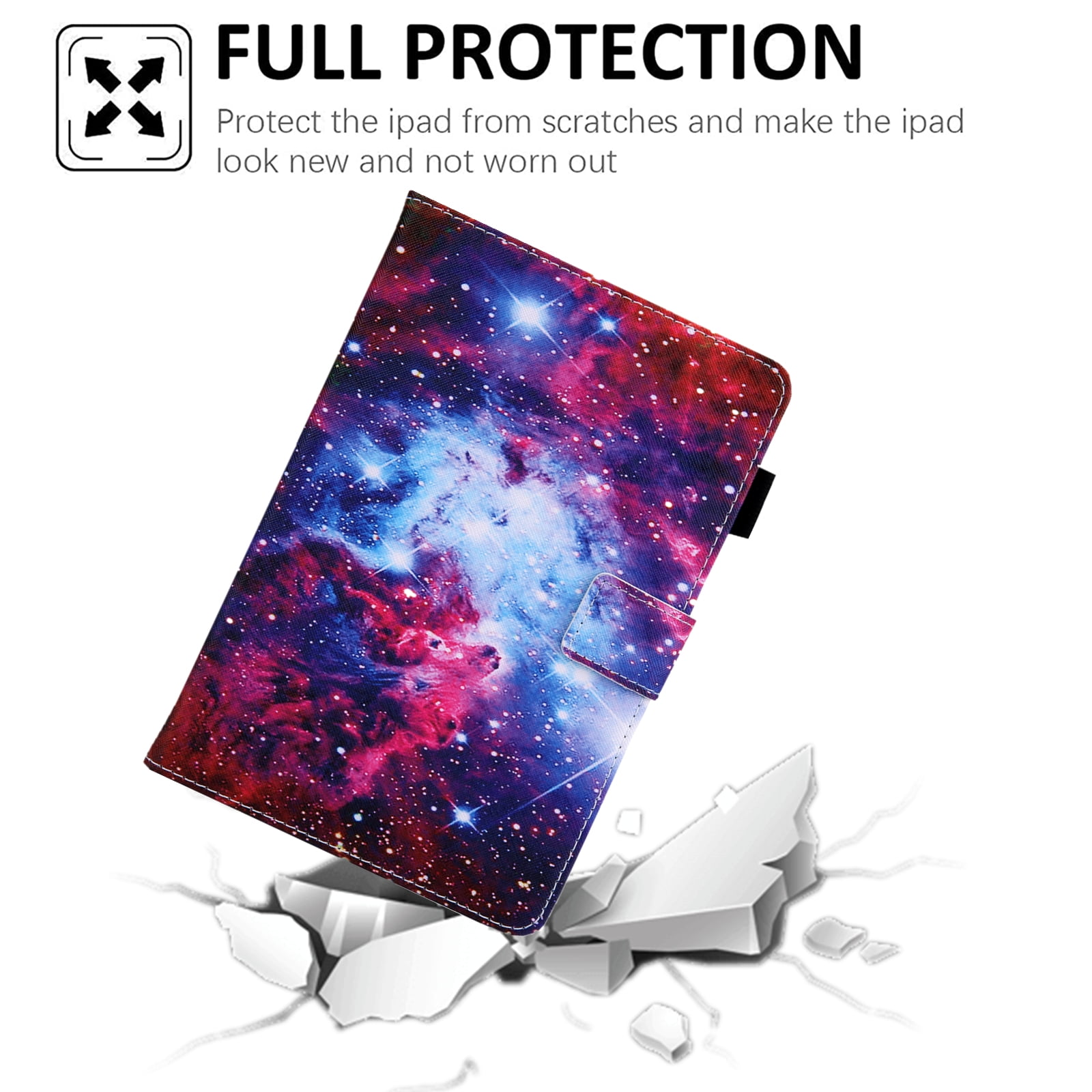 Dteck for iPad 10th Generation Case (2022 Release), iPad 10.9 Inch Smart Protective Cover with Pencil Holder, Multi-Angle Viewing Stand Pocket Folio Leather Cases for Women Men, 4-Galaxy