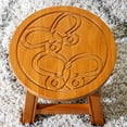 thumbnail image 2 of Rubberwood Stool with Carved Butterfly / Great for Kids' Step and Room Style, 2 of 3