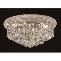 Elegant Lighting 1800F14C-RC Primo Collection Flush Mount - Royal Cut- Chrome - 14 Dia. x 8 H in.