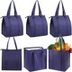 thumbnail image 1 of 6 Piezas Bolsas de Compras Aisladas, Bolsas Térmicas Reutilizables con Cierre Superior, Adecuado para Alimentos Fríos y Calientes, Picnics y Compras (Azul púrpura), 1 of 4