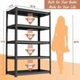 thumbnail image 2 of 36" W*72" H Book Shelf，5 Tier Metal Wide Bookshelf，Heavy Duty Book Shelfs，Adjustable Shelving Unit，Tall Bookcase，Industrial Bookshelf for Living Room，Bedroom，Office and Library, 2 of 8
