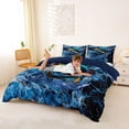 thumbnail image 3 of jejeloiu Largemouth Bass Bedding,Fishing Print Duvet Cover Full For Boys,Blue Black,Navy Blue Reversible,3 Pieces,1 Duvet Cover and 2 Pillowcases, 3 of 6