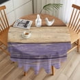 thumbnail image 3 of Purple Brown Wood Grain Round Tablecloth 60 inches Vintage Farmhouse Country Style Waterproof Oil-Proof Table Cloth Round Table Cover for Holiday Party Picnic Dinner Decor Indoor and Outdoor Use, 3 of 9