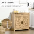thumbnail image 6 of Homiyad Farmhouse Sideboard Buffet Cabinet, Barn Door Coffee Bar Cabinet with Drawer and Adjustable Shelf, Kitchen Cabinet for Living Room, Entryway, Natural Wood Effect, 6 of 8