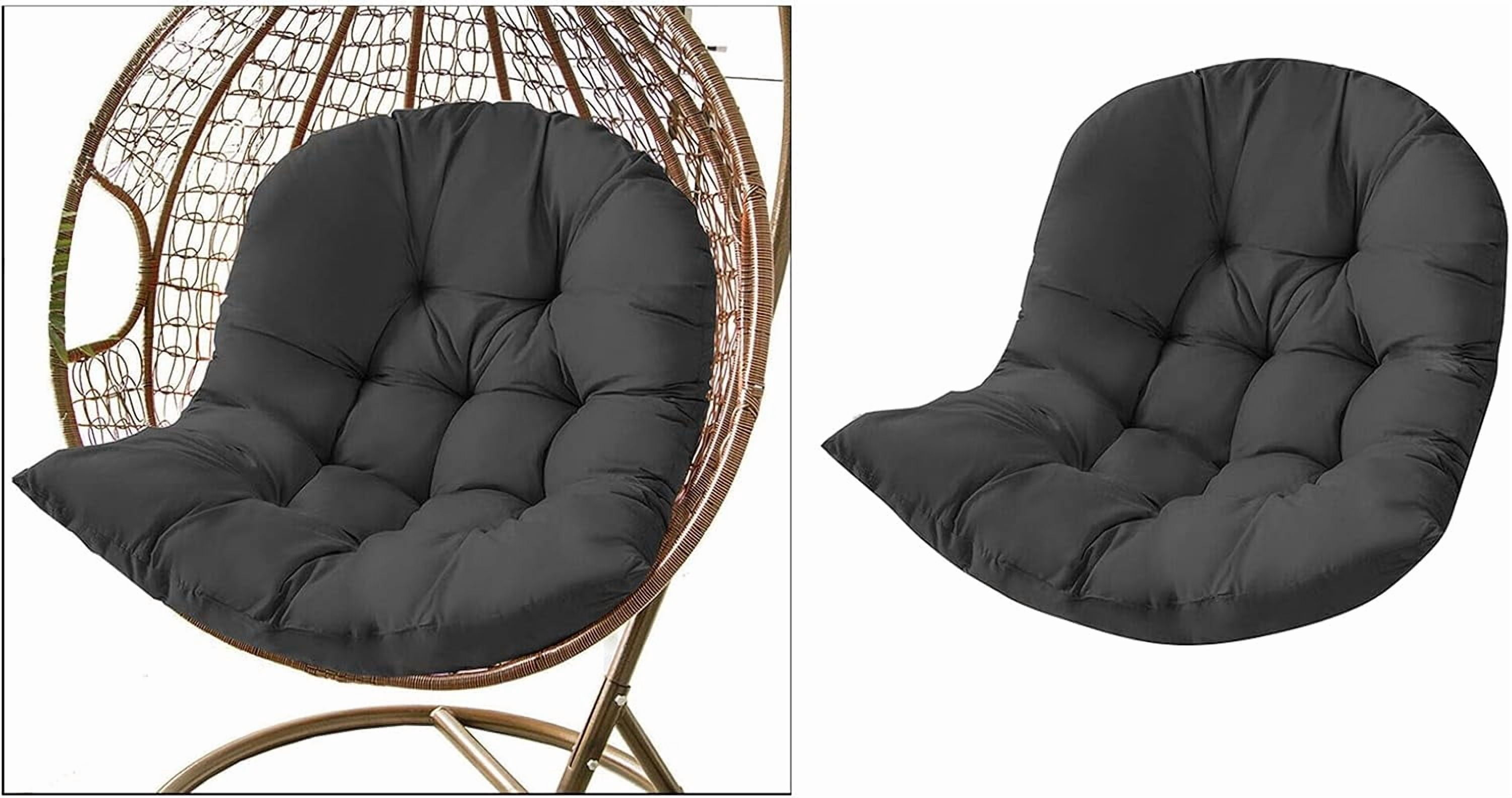 Egg Chair Outdoor Hammock Seat Cushion, Swing Hanging Chair Cushion for Indoor Outdoor Lounge Camping Yard Patio Garden Chair - Black