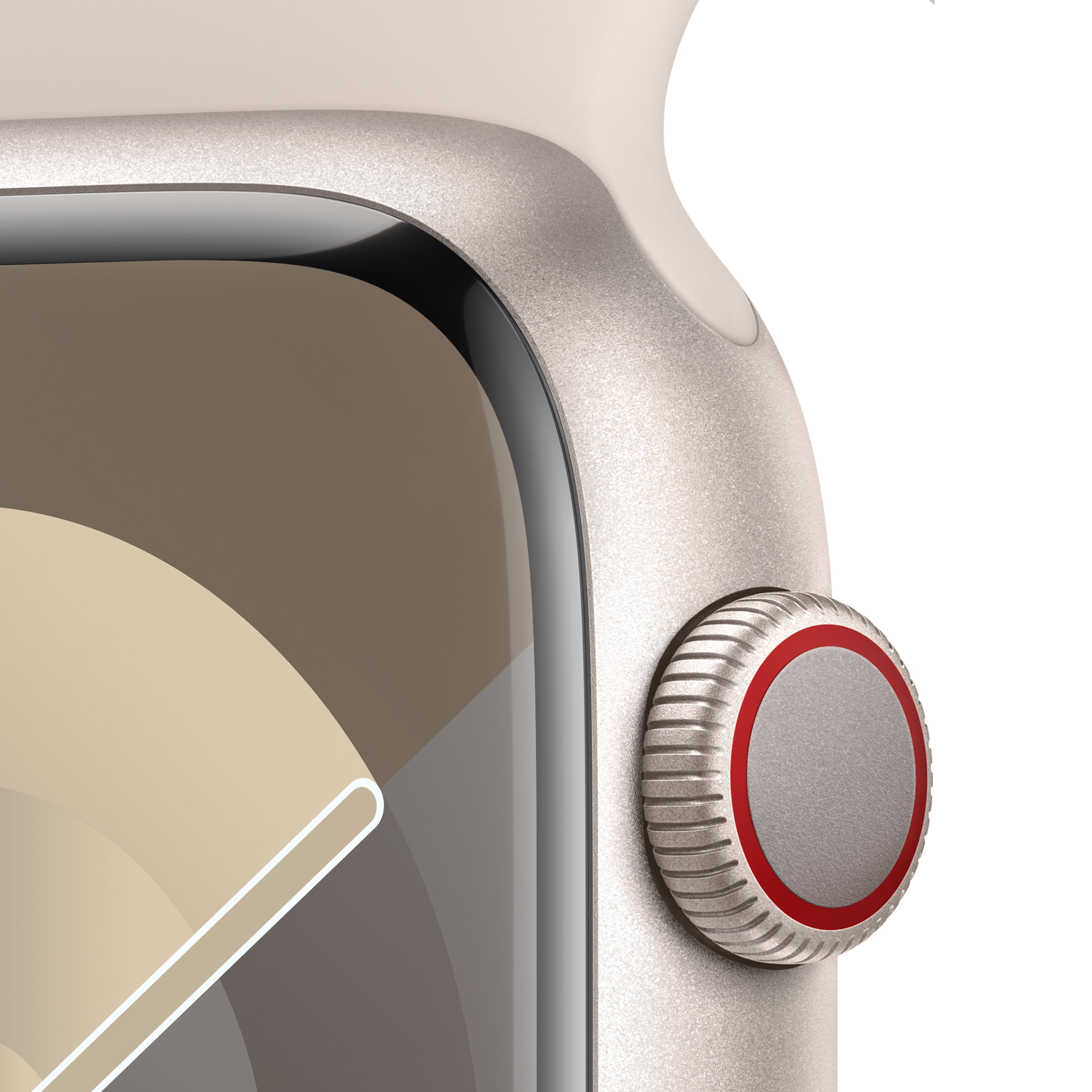 Apple Watch Series 9 GPS Sport - Aluminum 45mm Starlight with + S/M Cellular Band Case Starlight