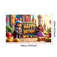 thumbnail image 2 of Medieval Knight and Princess Themed Happy Birthday Banner Party Backdrop Decorations Photography Props for Kids Birthday Party Birthday Celebration Decor Background, 2 of 3