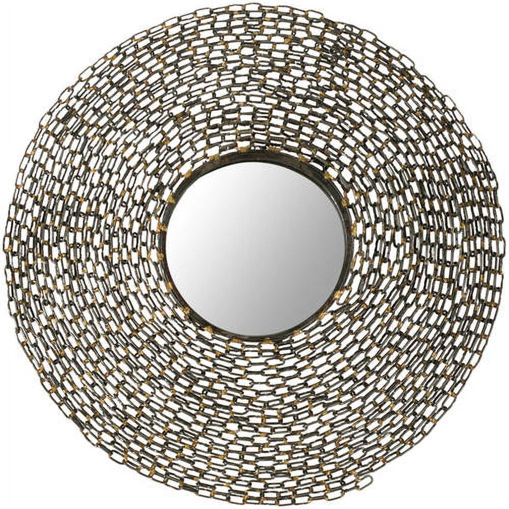 SAFAVIEH 8.8" Round Jeweled Chain Mirror, Natural