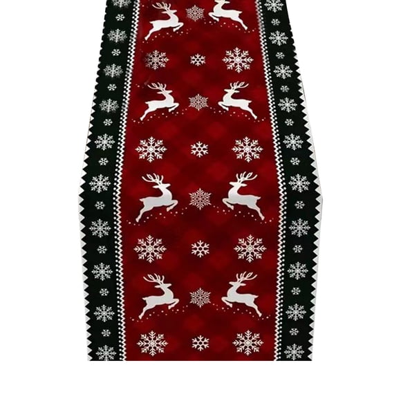 Fiudx Bandera de Mesa de Lino con Borlas Bordadas, Antiarrugas, Ideal para Interiores y Exteriores, Elegante Decoración Retro, Ideal para Navidad y Reuniones Festivas, 183 X 33 Cm.
