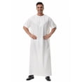 thumbnail image 4 of Gamivast Mens Short Sleeve Shirts Embroidery Zip Neck Kaftan Robe Dress Shirts Muslim Fashion Thobe Jubba Casual Shirts Loose Fit Summer Prayer Wear, 4 of 7