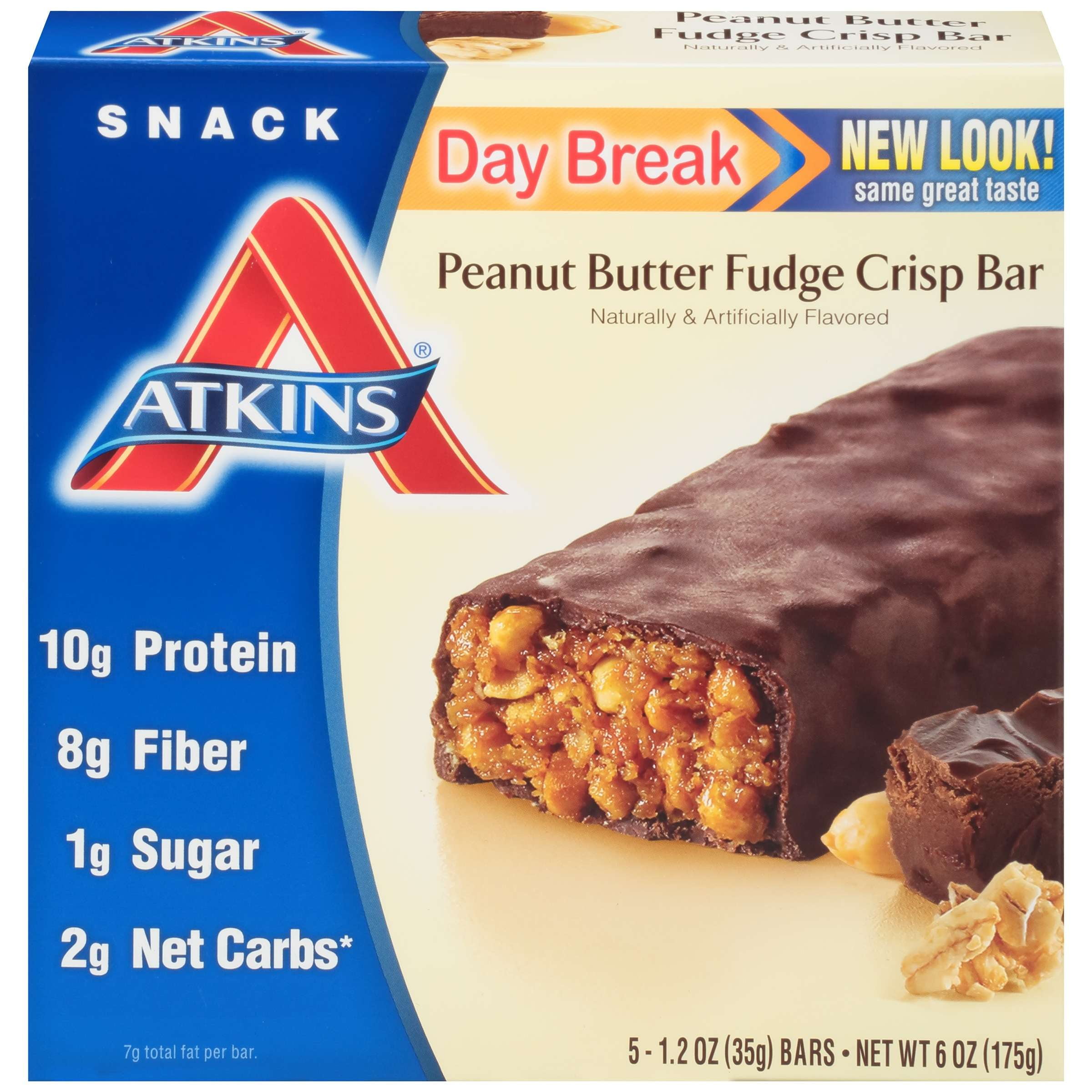 Atkins Snack Bar, Peanut Butter Fudge Crisp, Keto Friendly, 5 Count