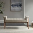 thumbnail image 2 of INK+IVY Mason Solid Wood and Polyester Accent Bench in Tan/Natural Walnut, 2 of 9