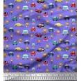 thumbnail image 1 of Soimoi Polyester Crepe Fabric Cartoon Girl & Car Transport Print Fabric by Yard 52 Inch Wide, 1 of 3