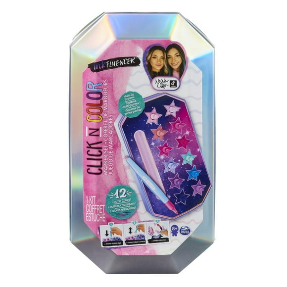 inkFLUENCER, We Wear Cute Click N Color Cosmo Marker Set with 12 Click-on Marker Tips