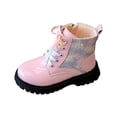 thumbnail image 1 of Splozh Bottines pour Filles Enfants Tout-Petits Fille Chaussures de Mode Filles Automne et Hiver Chaussures pour Enfants Rue Enfants Bottines Courtes Enfants Moyens et Grands Bottines Courtes Rouges, 3,5-4 Ans, 1 of 5