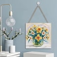 thumbnail image 5 of Zomyto 12x12 In Square Hanging Wood Sign Daffodil Wall Decor Daffodil Flower Decor, 5 of 8