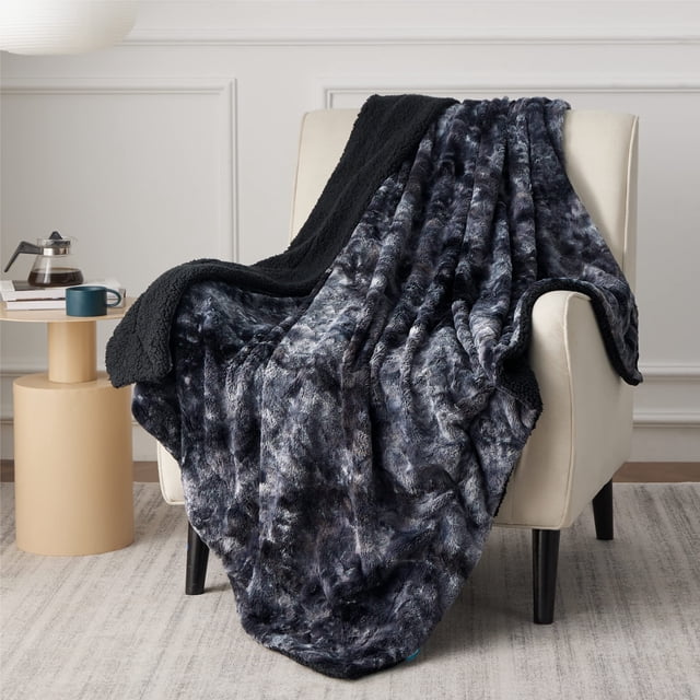 Manta Bedsure Sherpa, tamaño doble, suave, peluda y esponjosa, piel sintética