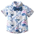 thumbnail image 4 of GYRATEDREAM Boys Shorts Set Summer Outfits Clothes Button Down Short Sleeve Shirt and Shorts Set Hawaii Shirts Sets for 9-18M, 4 of 8