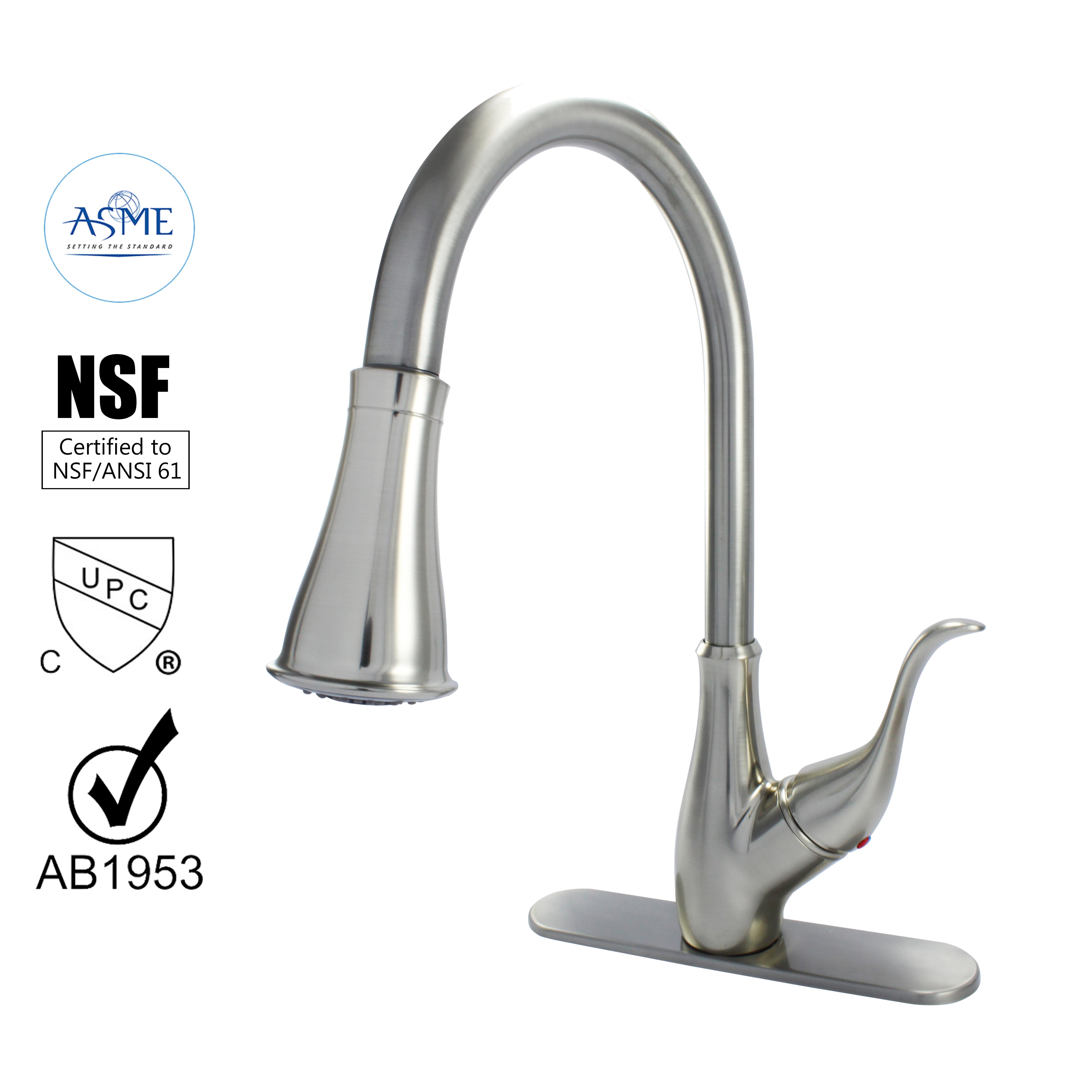 62216140 High Arc Pulldown Spray Kitchen Sink Faucet with Optional