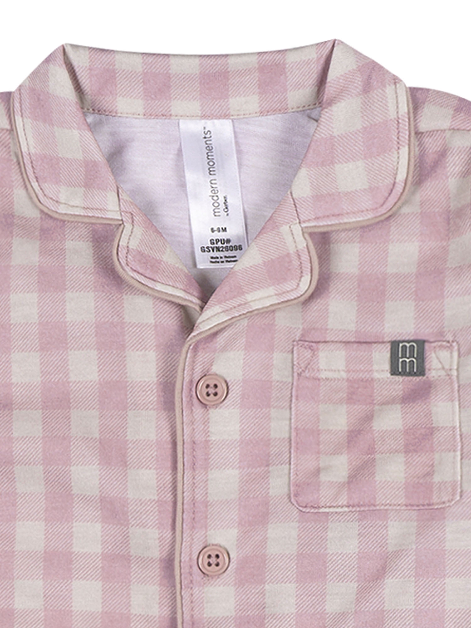 Modern Moments by Gerber Neutral Pajama Romper with Pocket, Sizes 0/3 Months - 18 Months