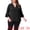 Black, variant on DARING DIVA Women's Plus 3/4 Bell Sleeve Notch Chiffon Tunic Shirts 1X Navy Blue