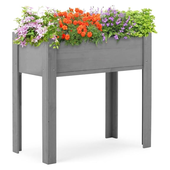 Raised Garden Bed 31x16x31 inch with Legs - Elevated Wooden Planter Box for Outdoor Plants, Flowers, Vegetables, Fruits - Easy Assembly, Solid Wood