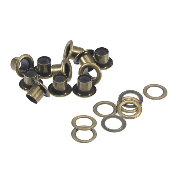 Uxcell 10.5 x 6 x 7mm Alloy Grommets Eyelets with Washers Bronze Tone 200 Set
