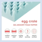 Best Price Mattress 4 Cooling Gel Egg Crate Memory Foam Mattress Topper, Queen