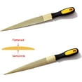 thumbnail image 5 of Needle File Set Wood Files for Wood Working Files Tools Golden Tapered Wood Rasp Bastard File with Rubber Handle in Gift Bag for Carving 2 Pack (8 * 10 inch), 5 of 9