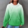 thumbnail image 2 of St. Patrick's Day Hoodies for Women Cozy Waffle Long Sleeve Fashion Gradient Color Graphic Print Oversize Sweatshirts(White,M), 2 of 5