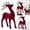 B2, variant on olkpmnmk 2Pcs Christmas Reindeer Figurines Decorations, Standing & Lying Plastic Deer Statues with Bow Bells, Reindeer Decor for Living Room, Holiday Home Desktop Display Christmas Table Decor