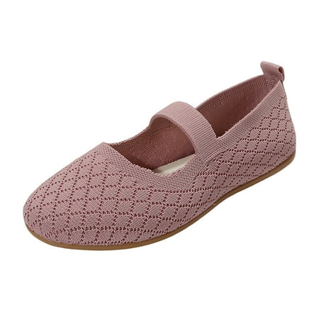

ZIZOCWA Comfortable Ladies Soft Sole Walking Shoes Fashion Breathable Mesh Flat Casual Shoes for Women Stretchy Leisure Shoe Lightweight Pink Size37