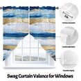 thumbnail image 3 of Blue Gold Graffiti Swag Curtain Valance for Windows, Abstract Street Art Window Treatments Short Swag Topper for Kitchen Windows Bathroom Bedroom, 36"x45", 3 of 8