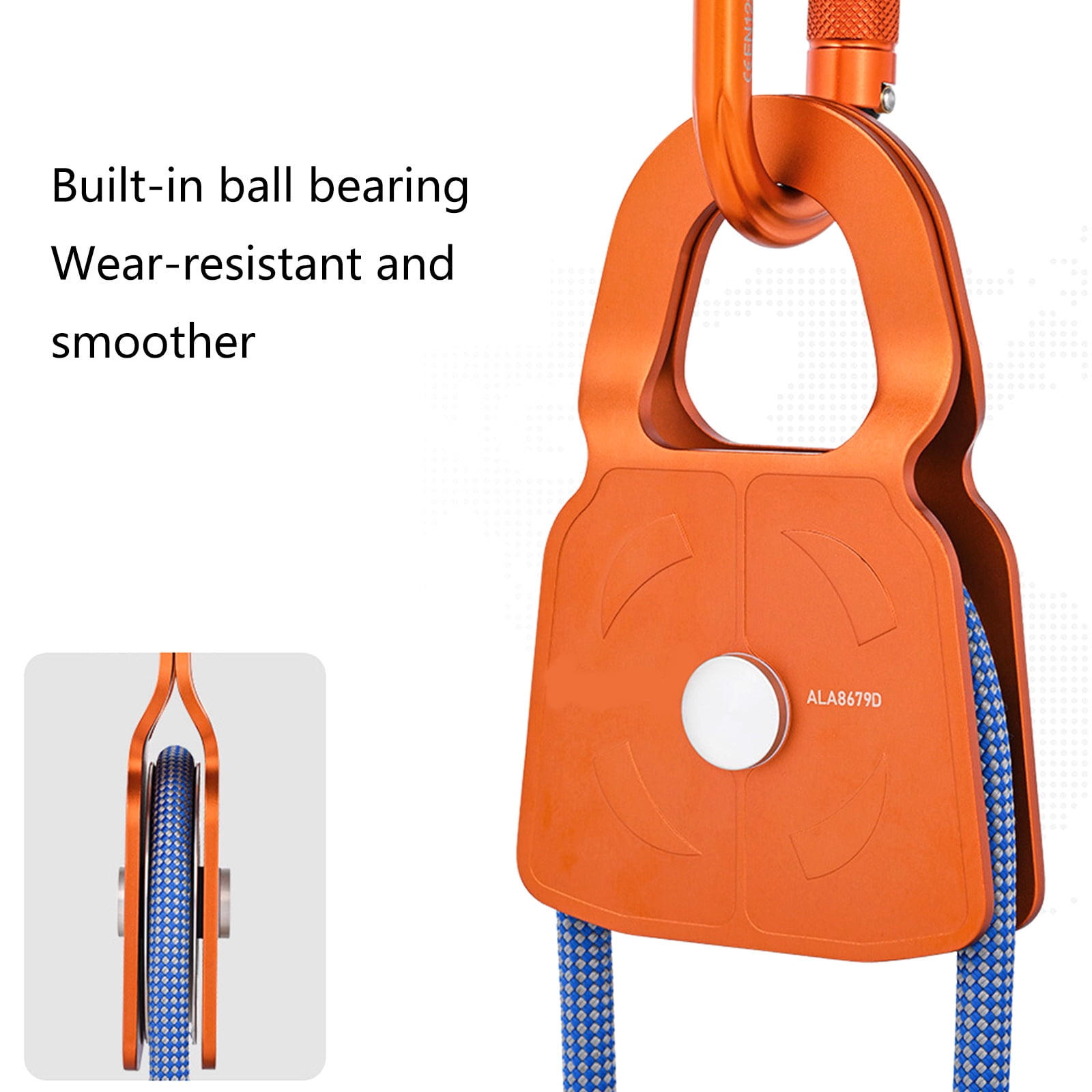 High Capacity Swivels Pulleys 360 Rotation Multifunctional Outdoor Pulleys for Hiking and Travel with Quick Installation