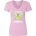 thumbnail image 3 of Inktastic Lymphoma Awareness Hope Support and Love Women's V-Neck T-Shirt, 3 of 5