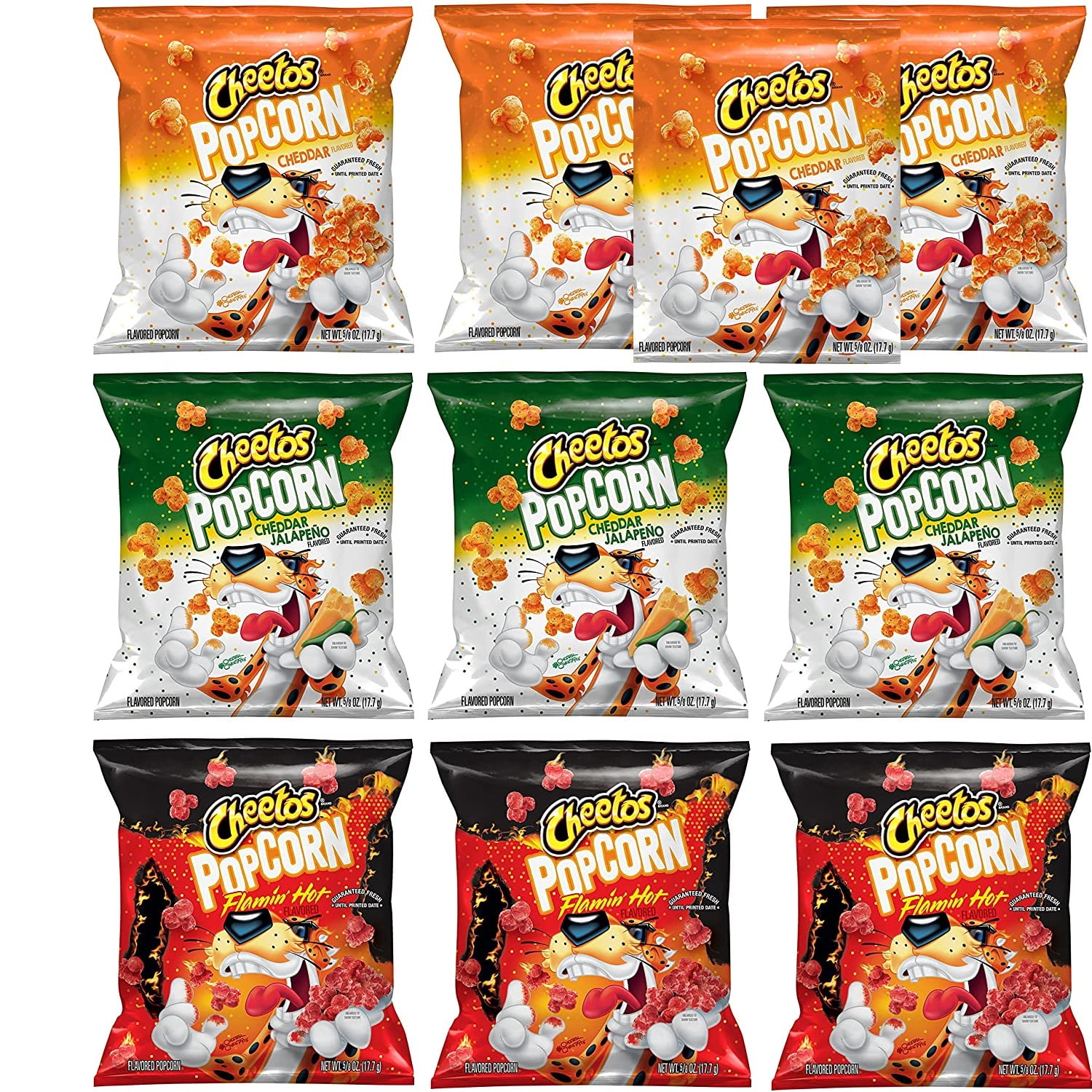 Cheetos Popcorn, Cheddar, Flamin' Hot & Jalapeño Cheddar Variety Pack,0