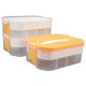 thumbnail image 4 of Bloqueos Caja de contenedor de Almacenamiento, Bloques de Comparación de Almacenamiento bin Transparente Cuerpo 3 Capas Multi Compartimento para El Hogar, 4 of 7