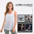 thumbnail image 3 of Camiseta sin mangas de yoga para mujer, ajuste holgado, transpirable, espalda abierta, sin mangas, c Abanopi Beige/Pequeña, 3 of 7