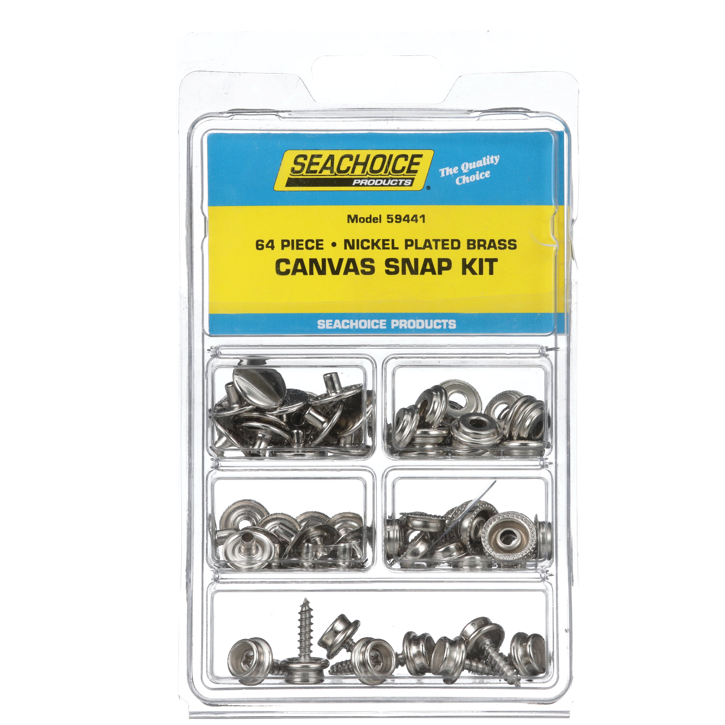 Seachoice 59441Nickel Plated Brass Canvas 64 Piece Snap Kit Walmart