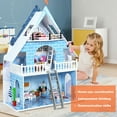 thumbnail image 5 of Gymax Wooden Dollhouse 3-Story Pretend Playset W/ Furniture & Doll Gift for Age 3+ Year, 5 of 10