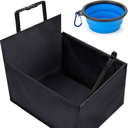 Dog car seat for Back seat - 60x53x35cm - Secure with Robust Fiberglass rods Strap
