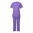 Usmixi Womens Scrub Sets Womens 2 Piece Scrub Outfits Casual Short