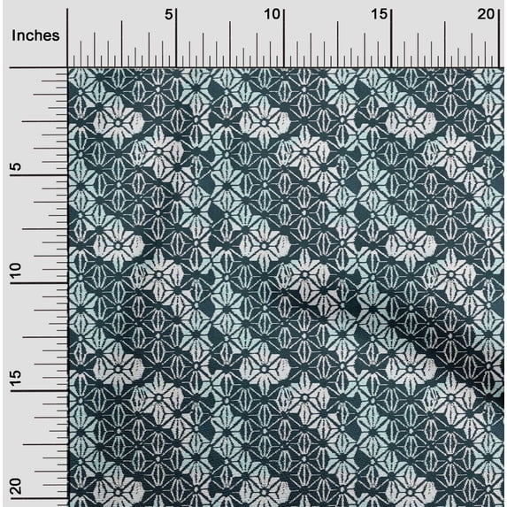 oneOone Organic Cotton Voile Fabric Check Kasuri Print Fabric By The Yard 42 Inch Wide
