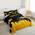 thumbnail image 3 of Homewish Cartoon Sport Helmet Full Size Comforter Sets for Teen, Modern Football Soccer Lover Bedding Comforter Set, White Gold Reversible Bedding Sets, Super Cozy Room Decor, 3-Piece, 3 of 8