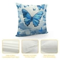 thumbnail image 4 of Creowell Blue Butterfly Throw Pillows, Modern Watercolor Butterflies Outdoor Pillowcase Cushion Case Decor for Home Sofa Couch Bed White, 4 of 5