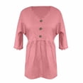 thumbnail image 3 of Womens Floral Babydoll Tops，Embroidered Tops Floral Blouses For Women Elegant Loose Fit Top Plus Size Bohemian Clothes Gauze Shirts For Women Beach Vacation Blouses Puff Sleeve Peplum Tops XL, 3 of 5
