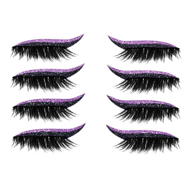 Farfi 4 par/set delineador de ojos adhesivo práctico fácil de quitar plástico maquillaje pestañas delineador de ojos pegatina para Halloween