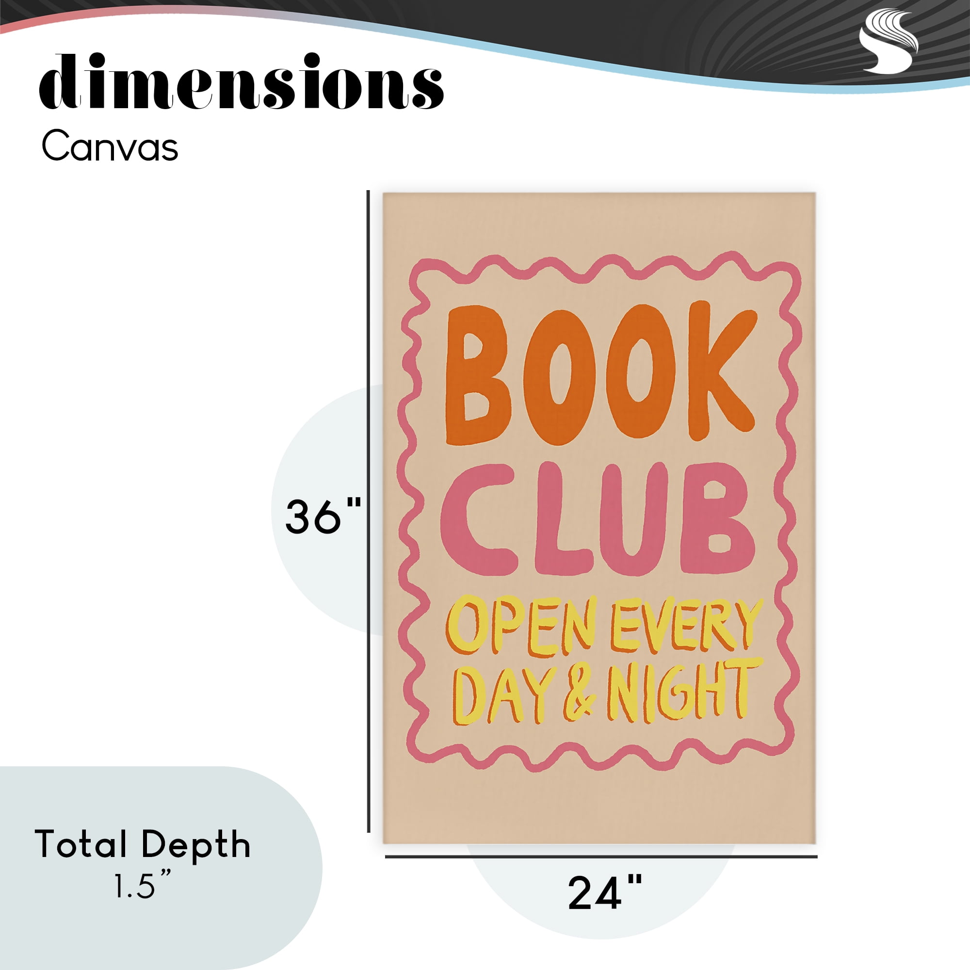 Book Club Day & Night Canvas Wall Art, design by Florentina Dolci