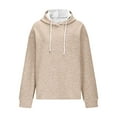 thumbnail image 3 of DDAPJ pyju Women's Textured Sweatshirt Lightweight Drawstring Hoodies Fall Casual Hooded Pullover Tops with Pocket, 3 of 7